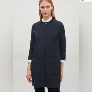 COS jacquard Knit Long Line Cardigan